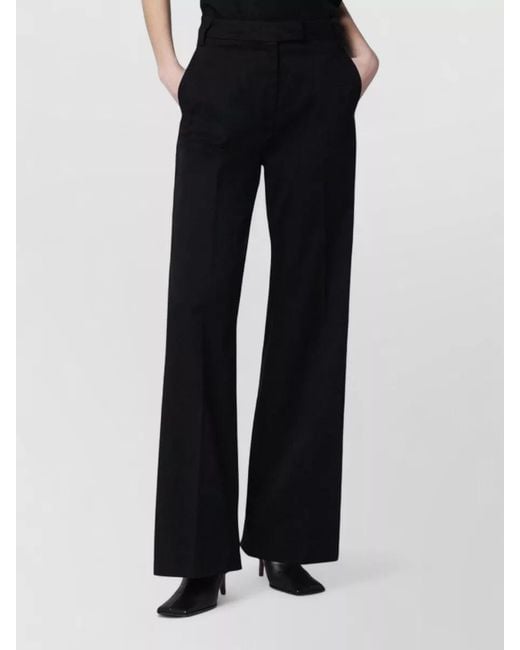 Thelatest Black Belted Wide Leg Trousers Side Pockets