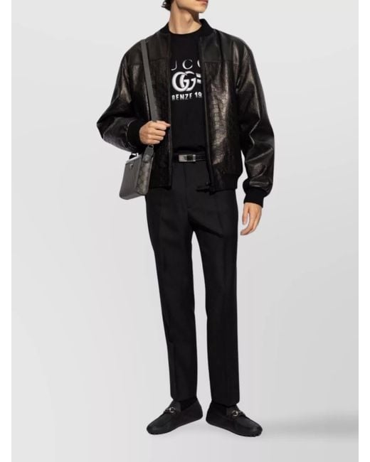 Gucci Black Leather Horsebit Loafers for men