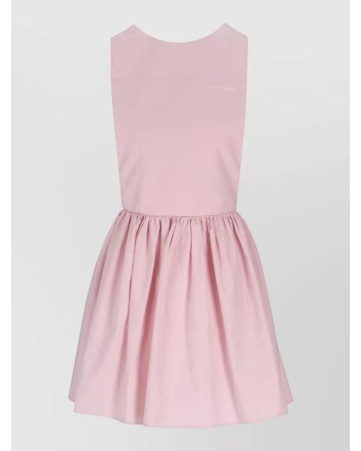 Miu Miu Pink Cotton Sleeveless Mini Dress
