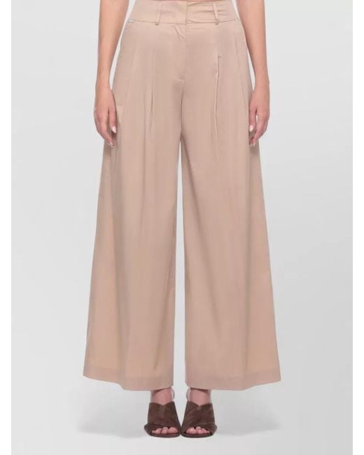 Peserico Natural High Waist Straight Leg Tailored Pants