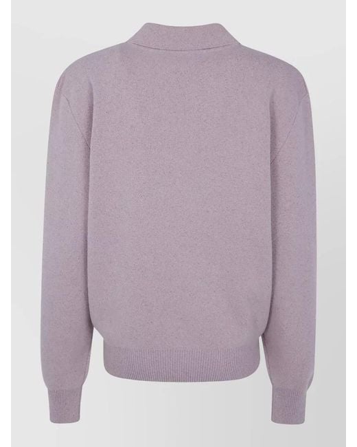 Rohe Purple Cashmere Silk Wool Polo Jumper