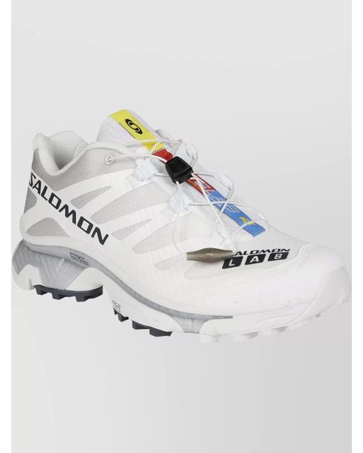 Salomon White Mesh Sneakers Pull Tab Rubber Outsole