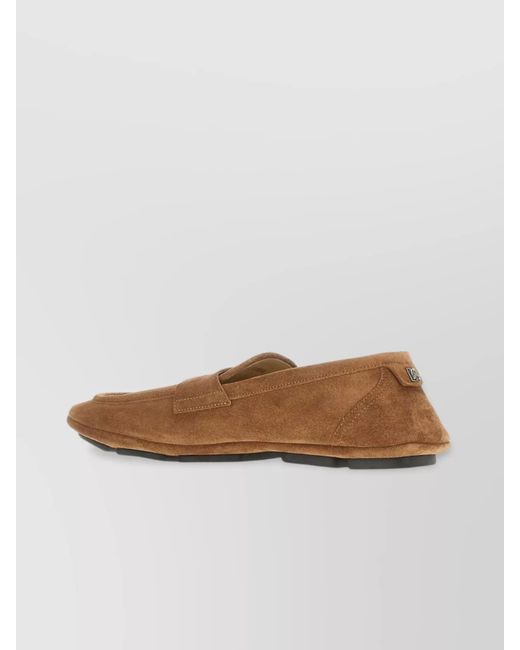 Dolce & Gabbana Brown Suede Leather Loafers for men