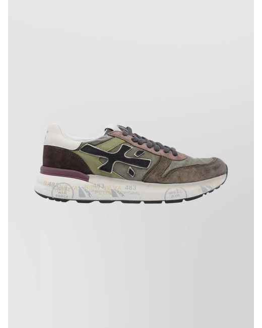 Premiata Gray Suede And Fabric Sneakers for men