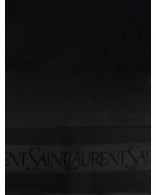 Saint Laurent Black Silk Jacquard Scarf for men