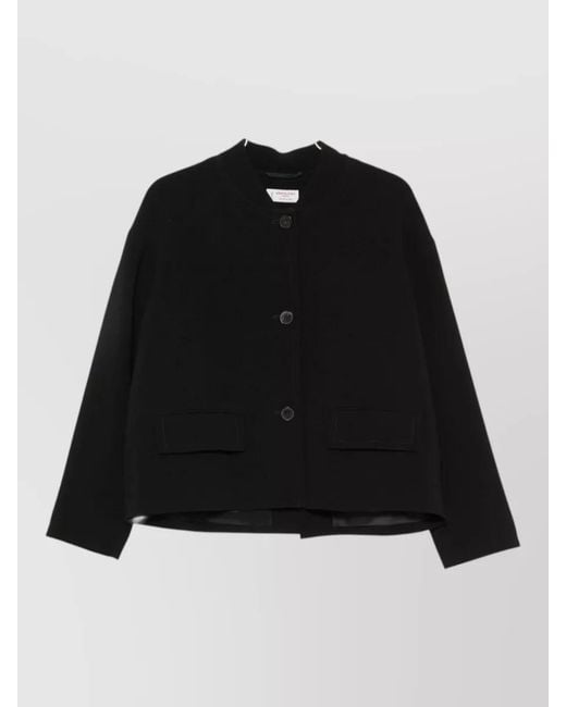 Alberto Biani Black Casual Blazer Long Sleeves Front Pockets