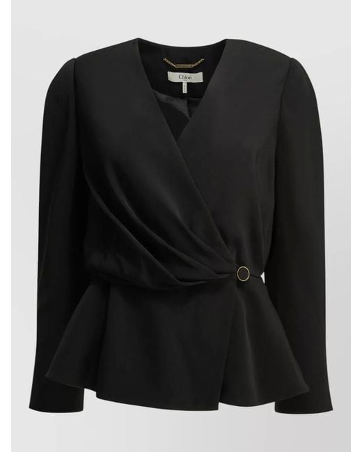 Chloé Black Draped Top