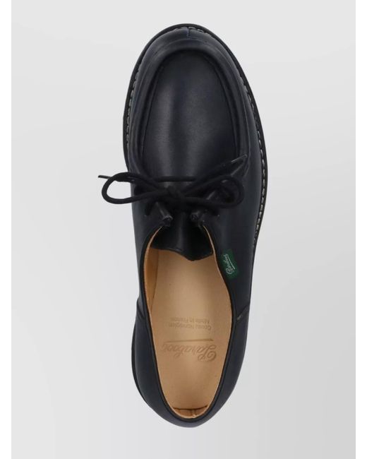 Paraboot Black Brogues Leather Contrast Stitching for men