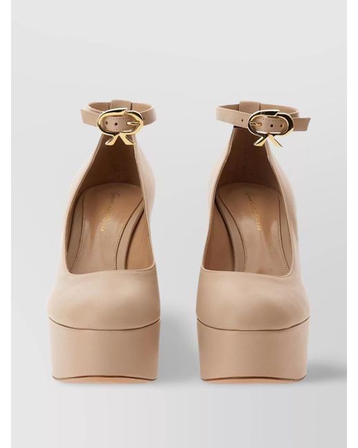 Gianvito Rossi Natural Buckle Detail Platform Pumps