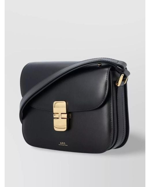 A.P.C. Black Small Grace Leather Cross-Body Bag