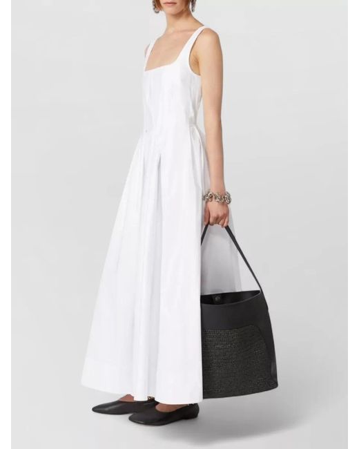 Sportmax White Spxgiro Long Cotton Canvas Dress