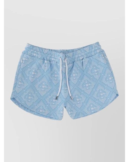 Casablanca Blue Shorts Featuring Graphic All Over Pattern