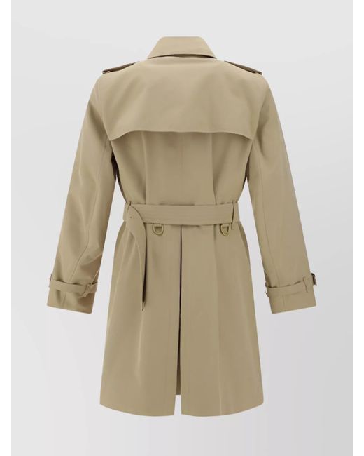 Burberry Natural Cotton Double-Breasted Belted Mid-Length Trench Coat for men