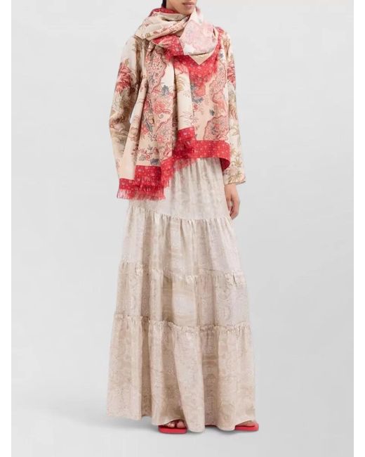 Pierre Louis Mascia Natural Silk Paisley Maxi Skirt
