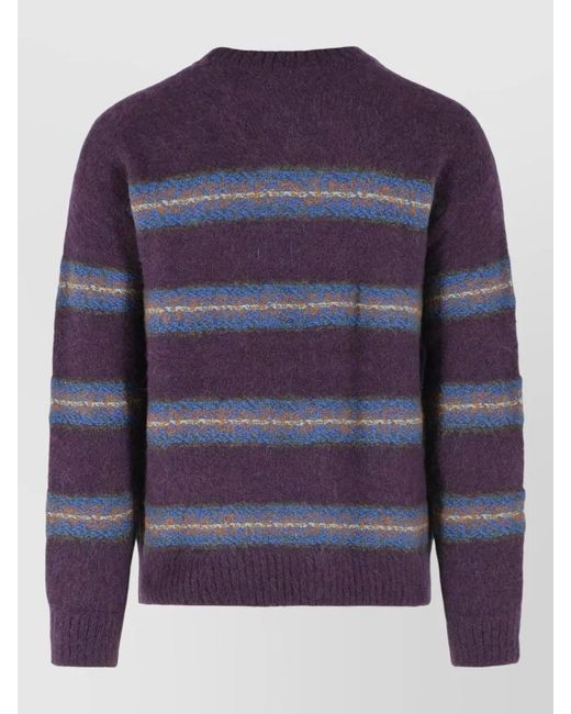 Dries Van Noten Blue Alpaca Wool Sweater for men