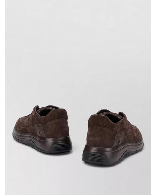 Hogan Brown Suede Sneakers Low Top Rubber Sole for men