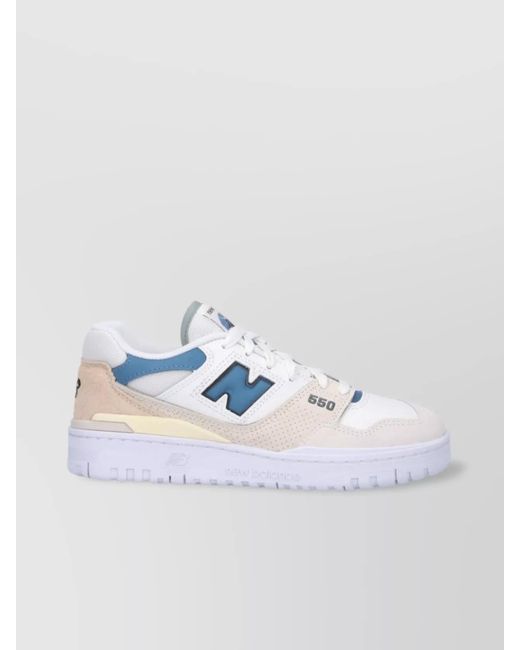 New Balance White Leather Low-Top Sneakers