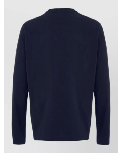 Jil Sander Blue Cotton Long Sleeve T-Shirt for men