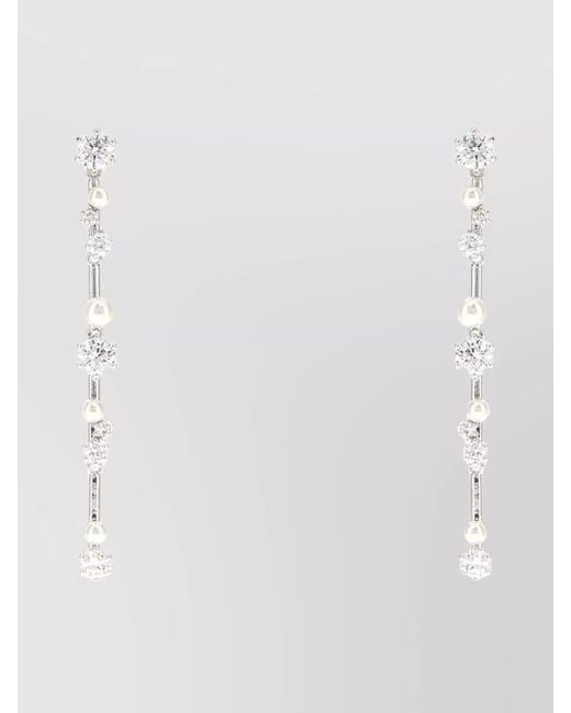 Swarovski White Celestial Drop Earrings Pearl Accents