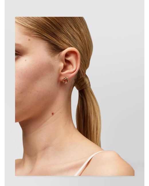 Ferragamo Metallic Circular Hoop Earrings Polished Finish