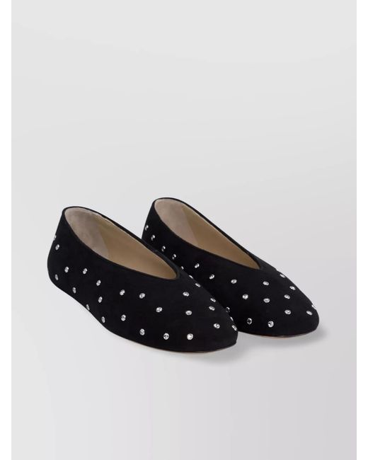 Le Monde Beryl Black Suede Ballerina Flats