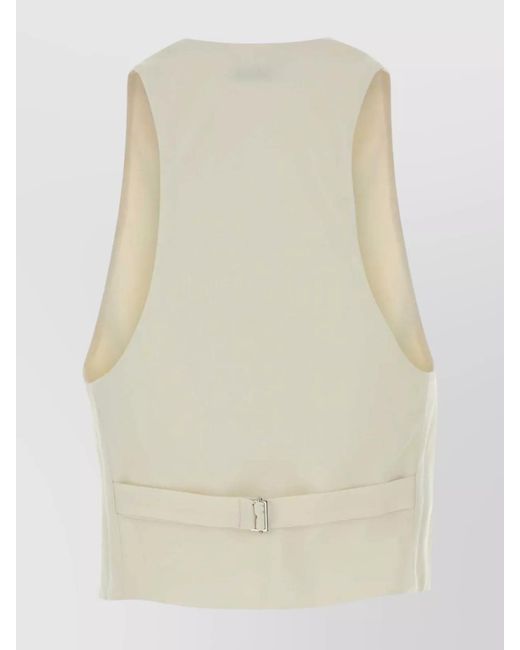 ANDAMANE Natural Stretch Gabardine Vest