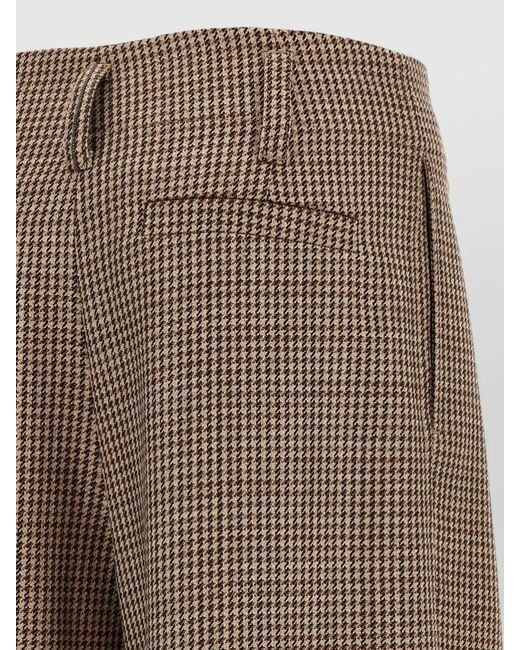 Brunello Cucinelli Brown Prince Of Wales Lamé Flared Trousers