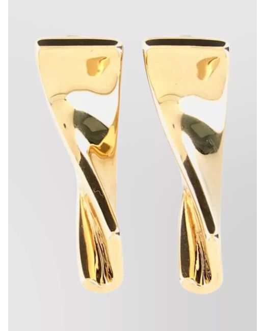 Jacquemus Metallic Curved Design Earrings For Modern Style