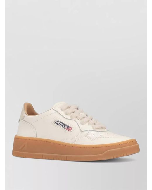 Autry White Leather Low-Top Sneakers