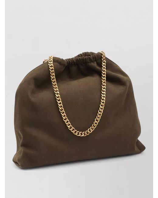 Stella McCartney Brown Falabella Shoulder Bag Shaggy Deer Drawstring
