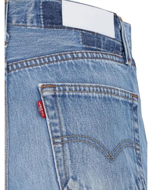 Re/done Blue Denim Short Shorts