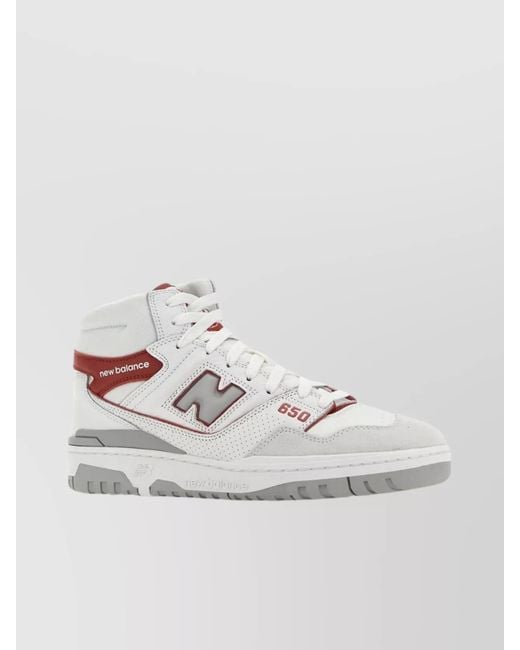 New Balance White Leather High-Top Sneakers