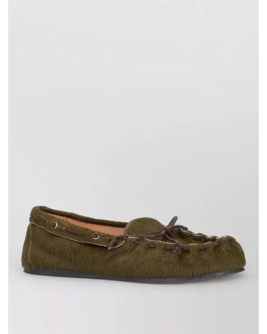 P.A.R.O.S.H. Brown Moccasin Slippers Casual Style Faux Fur