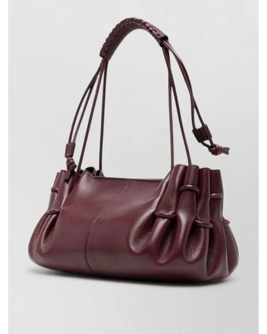 Hereu Purple Arta Mini Leather Shoulder Bag Texture Strap Size