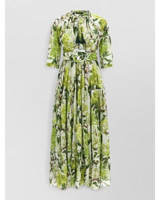 Samantha Sung Green Eden Cotton Muslin Long Dress Floral