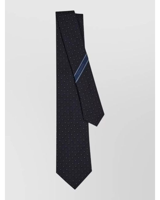 Ferragamo Blue Silk Tie Gancini Motif Jacquard Pattern for men