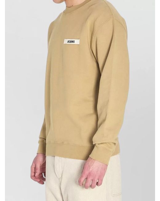 Jacquemus Natural Crewneck Long Sleeves Ribbed Cuffs Straight Hem for men