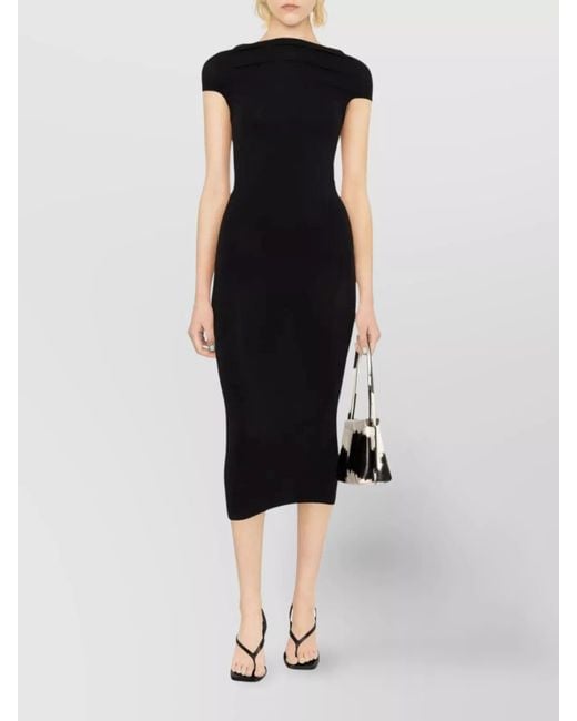 Wolford Black Cutout Knit Midi Dress