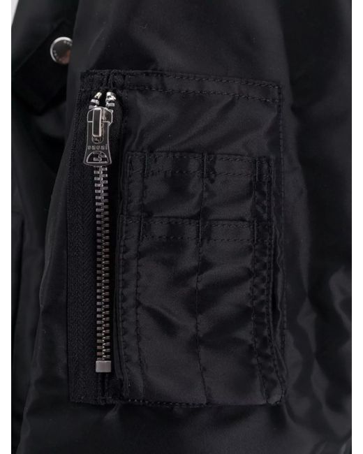 Sacai Black Nylon Oversized Bomber Jacket for men