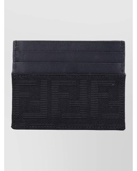 Fendi Blue Leather Card Holder for men