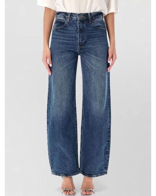 FRAME Blue High Rise Wide Leg Denim Jeans