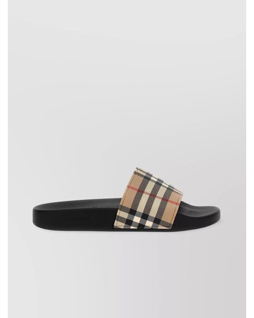 Burberry Black Checked Slides
