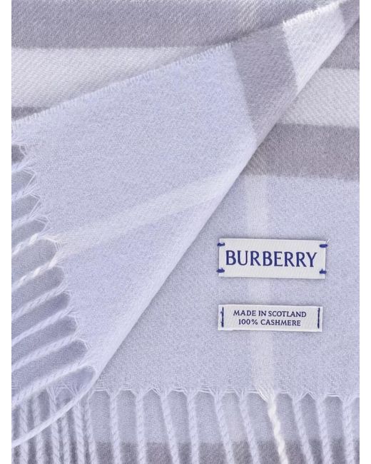 Burberry Blue Embroidered Cashmere Scarf
