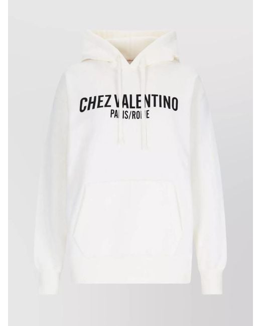 Valentino White Cotton Hoodie