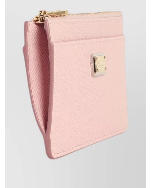 Dolce & Gabbana Pink Leather Card Holder
