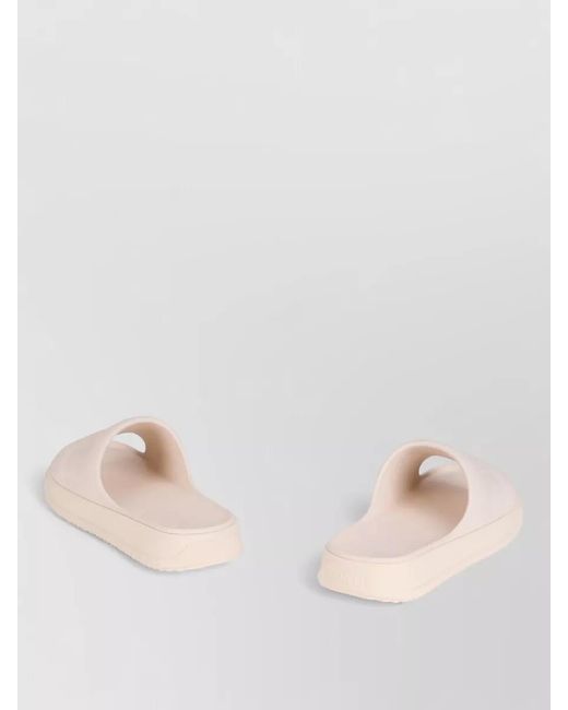 Moncler Pink Platform Logo Slides Open Toe Rubber Sole