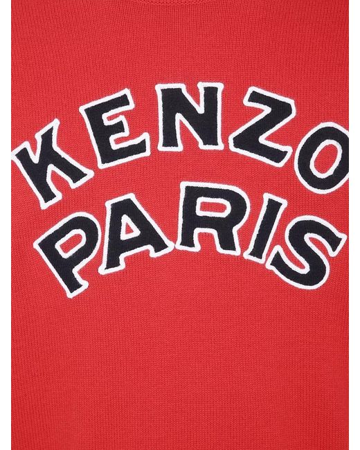 KENZO Red Paris Emblem Logo Crewneck Jumper for men