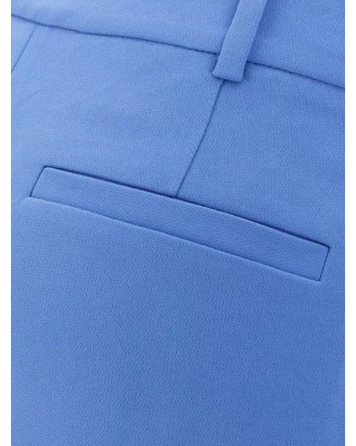 Michael Kors Blue Triacetate Blend Pant With Practical Pockets