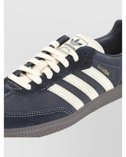 Adidas Blue Samba Og Sneakers Suede Stripes Gum Sole for men