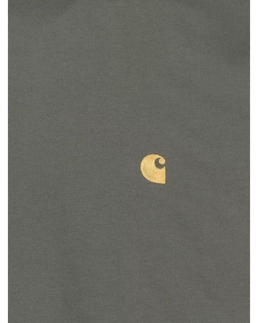 Carhartt Gray Crew Neck T-Shirt Short Sleeve Style for men